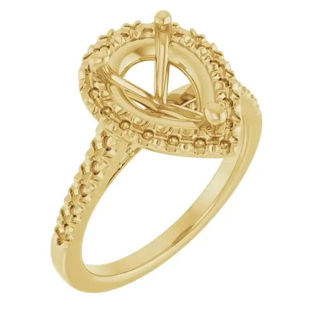 ANGEL Accented Engagement Ring Setting for Pear Stones - Image 4