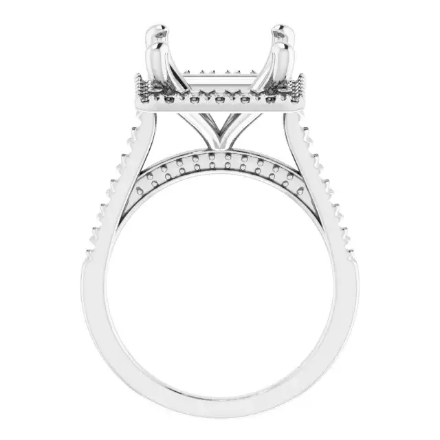ANGEL Accented Engagement Ring Setting for Square Stones - Image 2