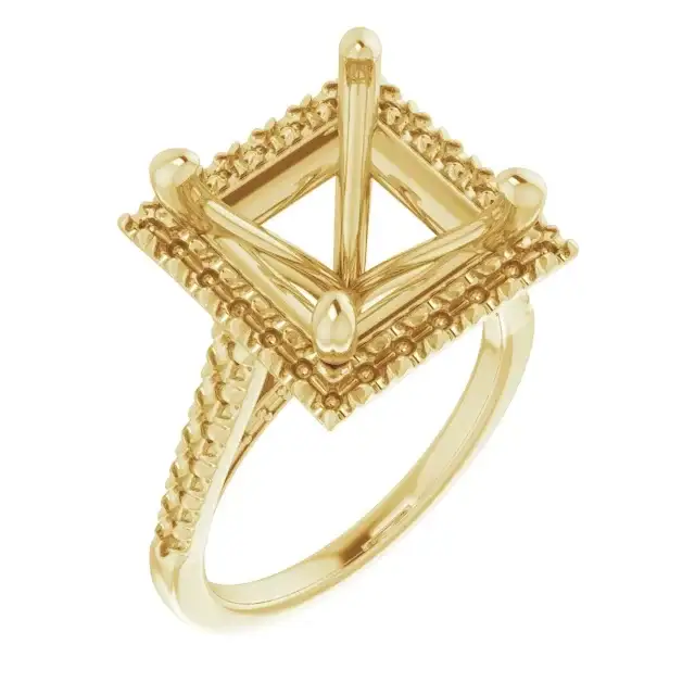ANGEL Accented Engagement Ring Setting for Square Stones - Image 4