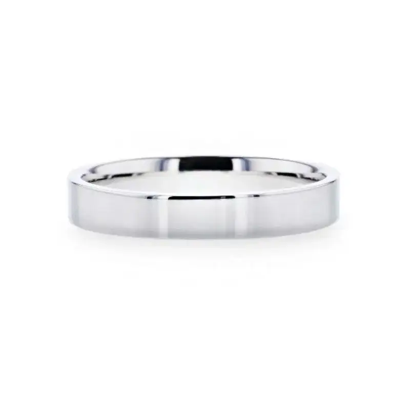ARGENTA Silver Polished Finish Flat Style Women's Wedding Band - 4mm - Image 3