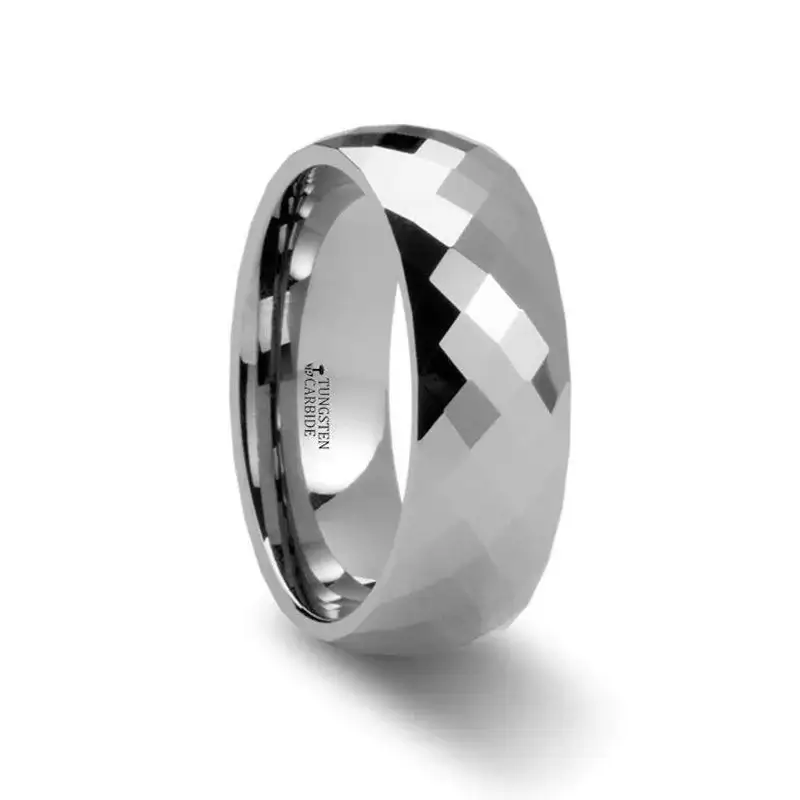 ATLANTIS Diamond Faceted Women's Tungsten Ring - 2mm - Image 2