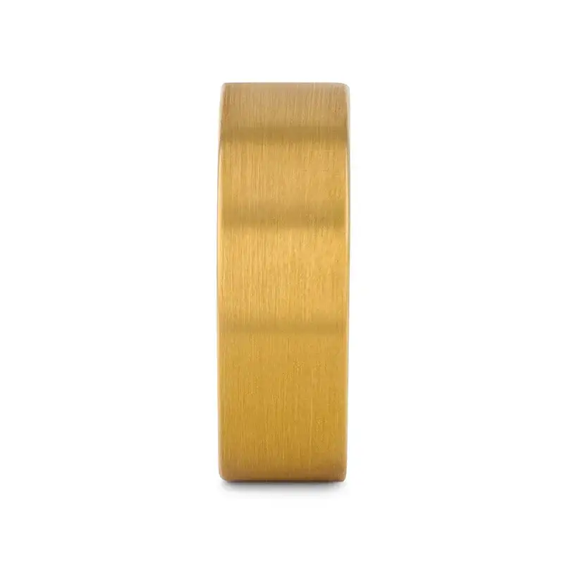AUDEN Gold-Plated Flat Brushed Tungsten Wedding Ring — 4mm, 6mm & 8mm - Image 2