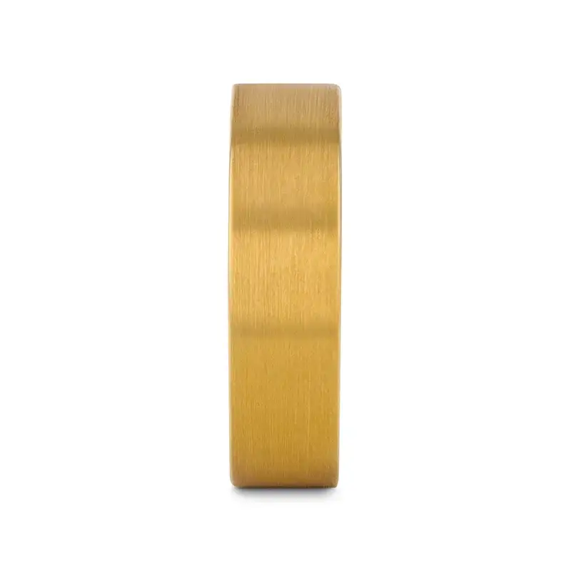 AUDEN Gold-Plated Flat Brushed Tungsten Wedding Ring — 4mm, 6mm & 8mm - Image 5