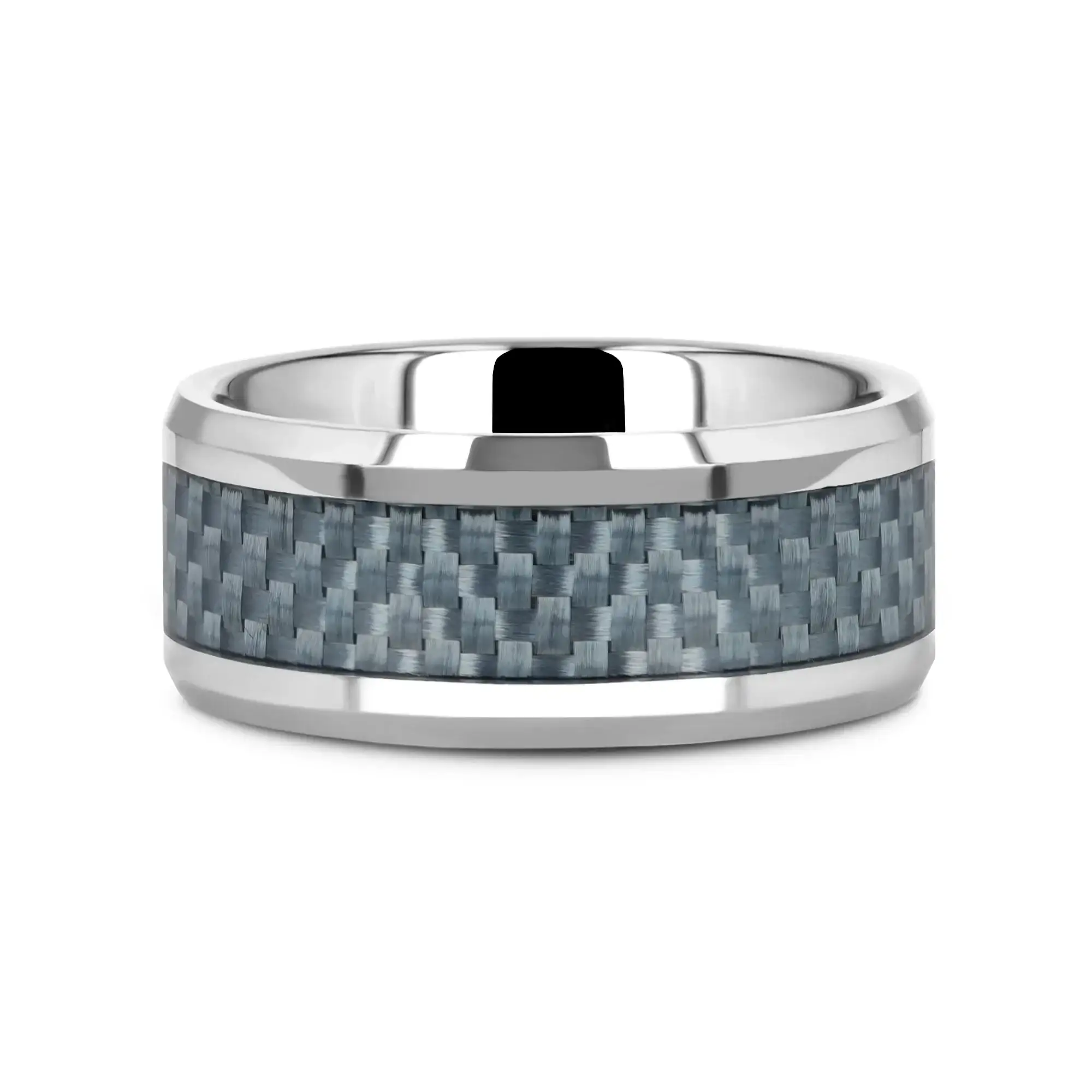 AUGUSTUS Blue Carbon Fiber Inlay Tungsten Carbide Band - 4mm - 10mm - Image 12