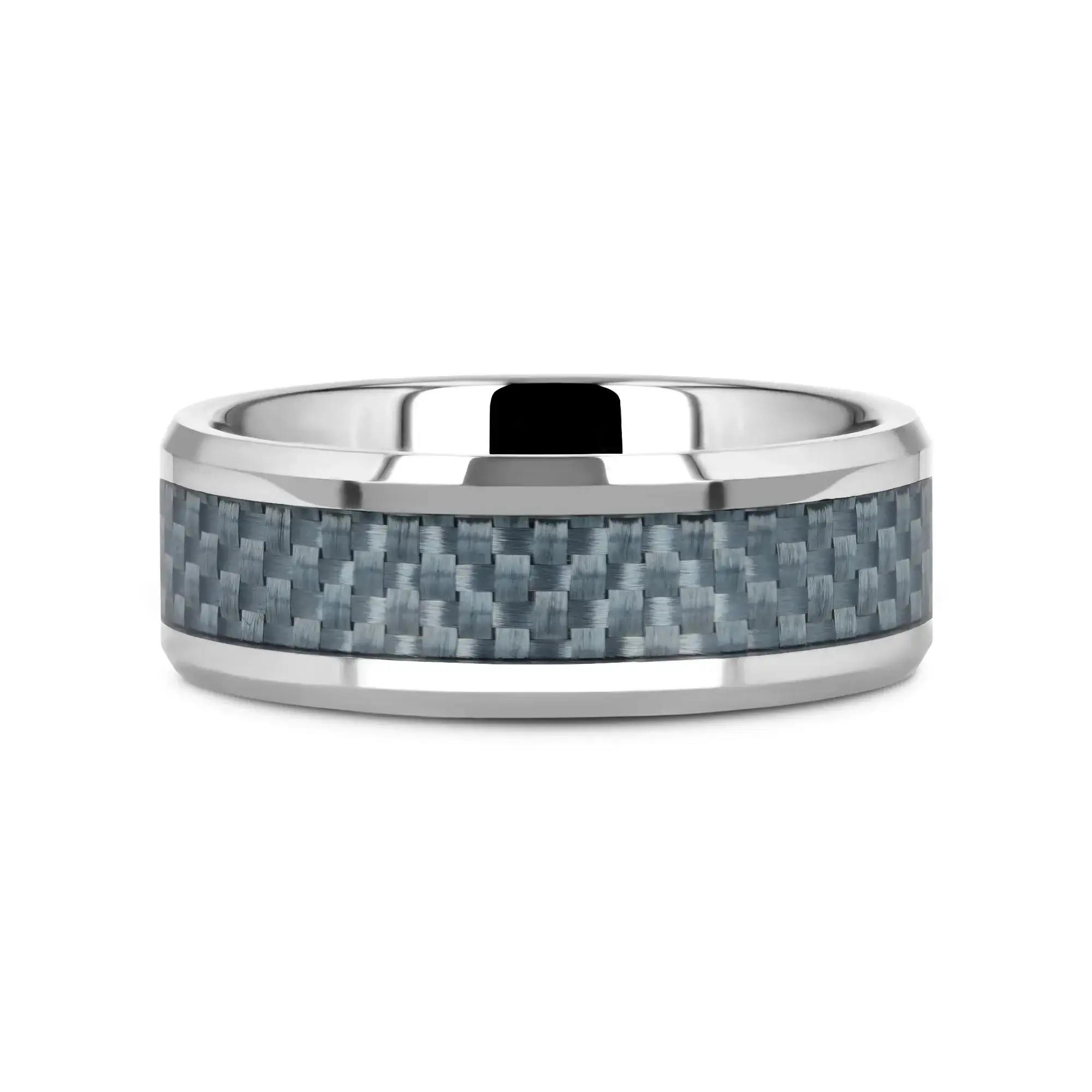 AUGUSTUS Blue Carbon Fiber Inlay Tungsten Carbide Band - 4mm - 10mm - Image 3