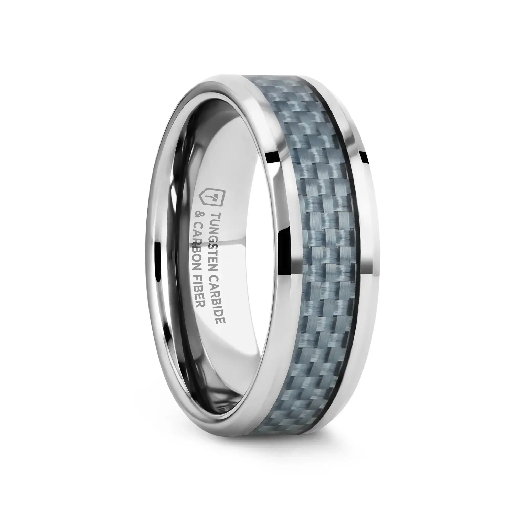 AUGUSTUS Blue Carbon Fiber Inlay Tungsten Carbide Band - 4mm - 10mm - Image 4