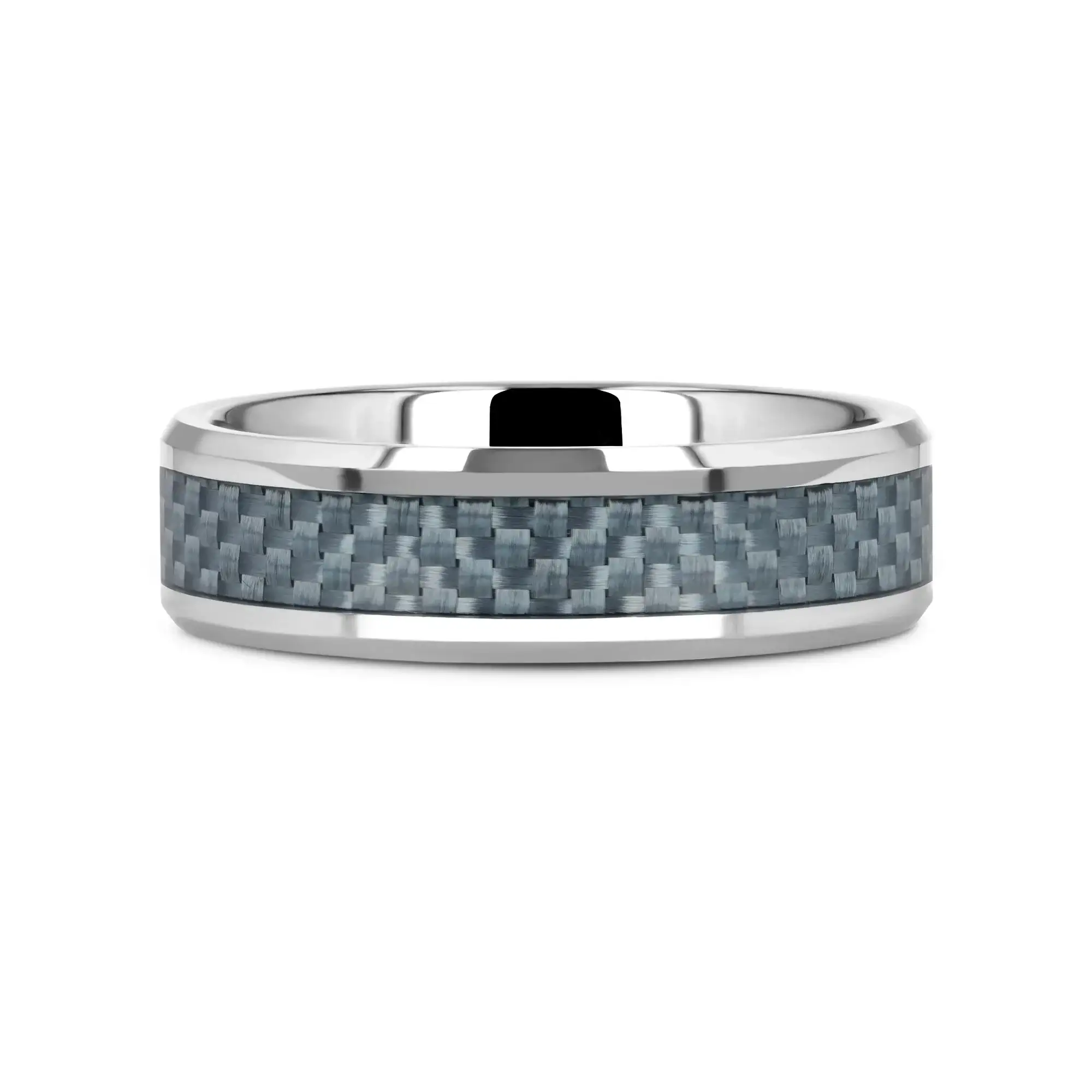 AUGUSTUS Blue Carbon Fiber Inlay Tungsten Carbide Band - 4mm - 10mm - Image 6