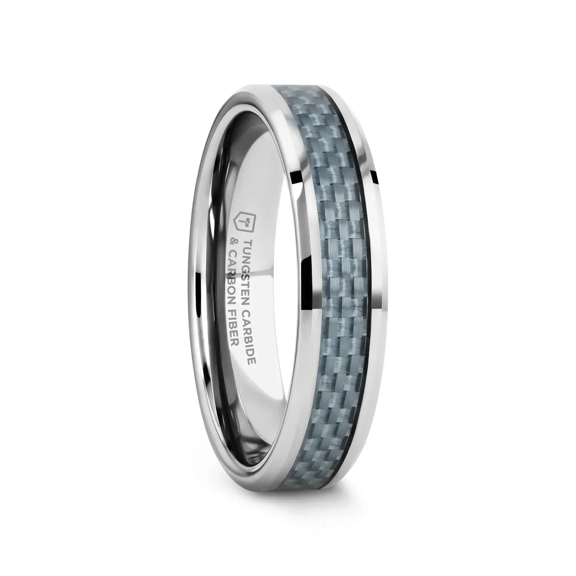 AUGUSTUS Blue Carbon Fiber Inlay Tungsten Carbide Band - 4mm - 10mm - Image 7