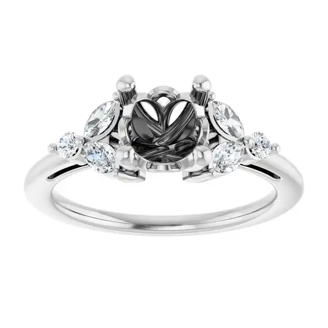 AURELIE Lab Grown Diamond Engagement Ring Setting for Cushion Stones - Image 3
