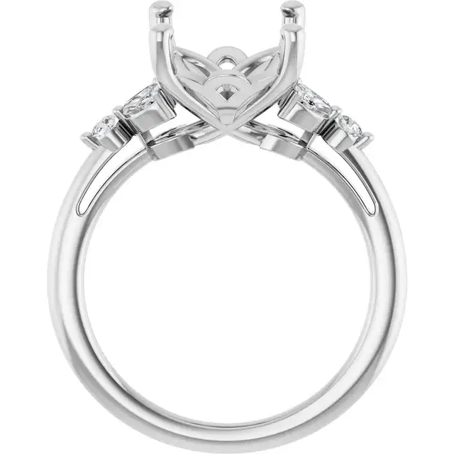 AURELIE Lab Grown Diamond Engagement Ring Setting for Emerald Stones - Image 2