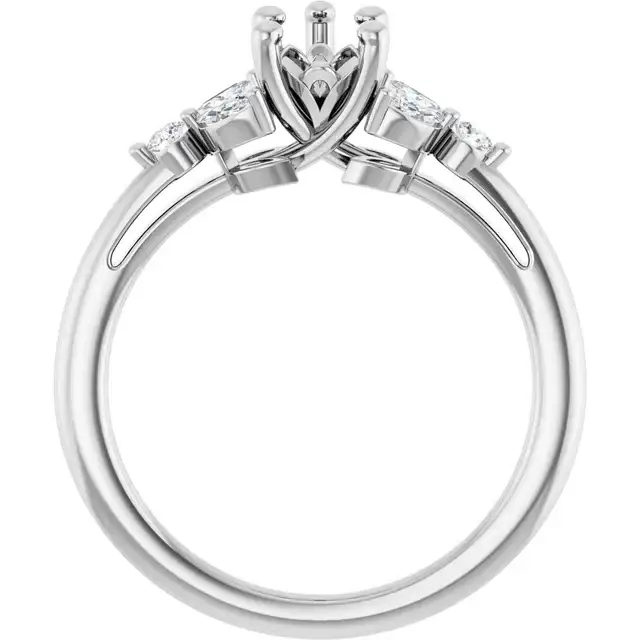 AURELIE Lab Grown Diamond Engagement Ring Setting for Pear Stones - Image 2