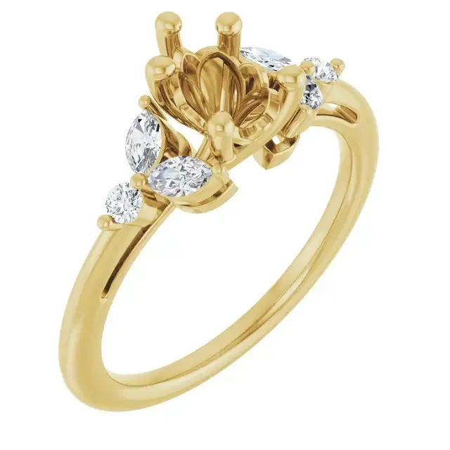 AURELIE Lab Grown Diamond Engagement Ring Setting for Pear Stones - Image 4