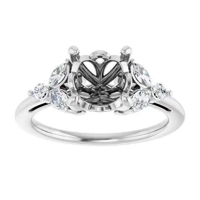 AURELIE Lab Grown Diamond Engagement Ring Setting for Round Stones - Image 3