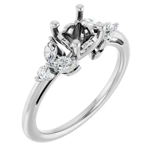 AURELIE Lab Grown Diamond Engagement Ring Setting for Square Stones