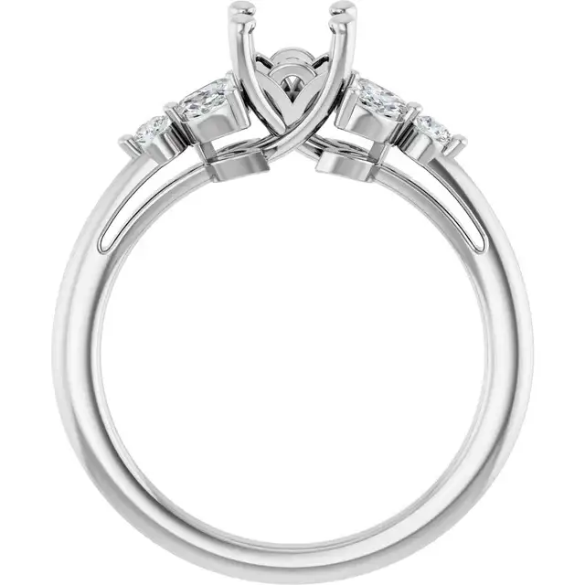 AURELIE Lab Grown Diamond Engagement Ring Setting for Square Stones - Image 2