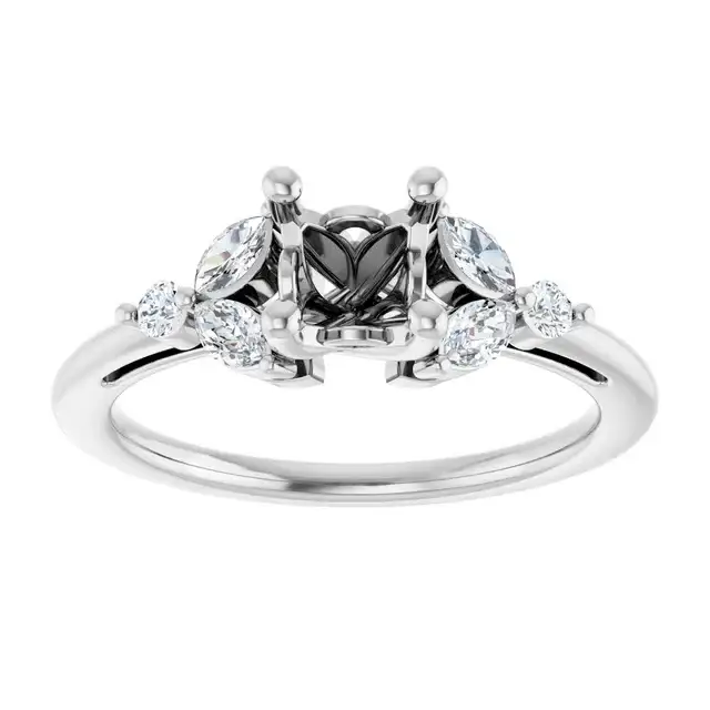 AURELIE Lab Grown Diamond Engagement Ring Setting for Square Stones - Image 3