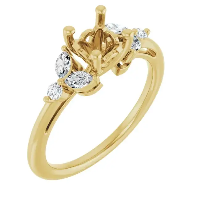 AURELIE Lab Grown Diamond Engagement Ring Setting for Square Stones - Image 4