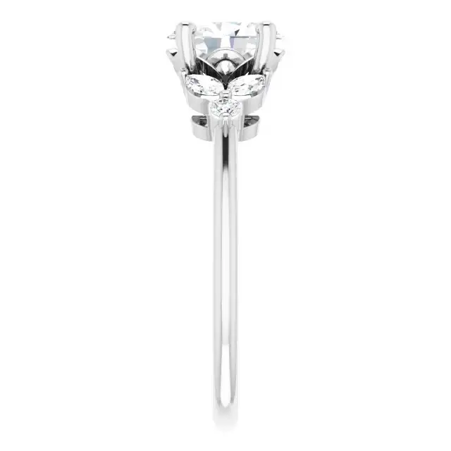 AURELIE Platinum Oval Lab Grown Diamond Engagement Ring - Image 2