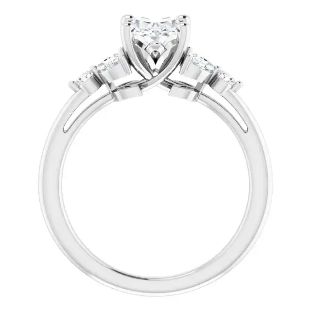 AURELIE Platinum Oval Lab Grown Diamond Engagement Ring - Image 5