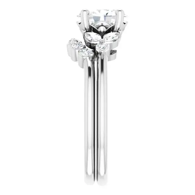 AURELIE Platinum Oval Lab Grown Diamond Engagement Ring - Image 6
