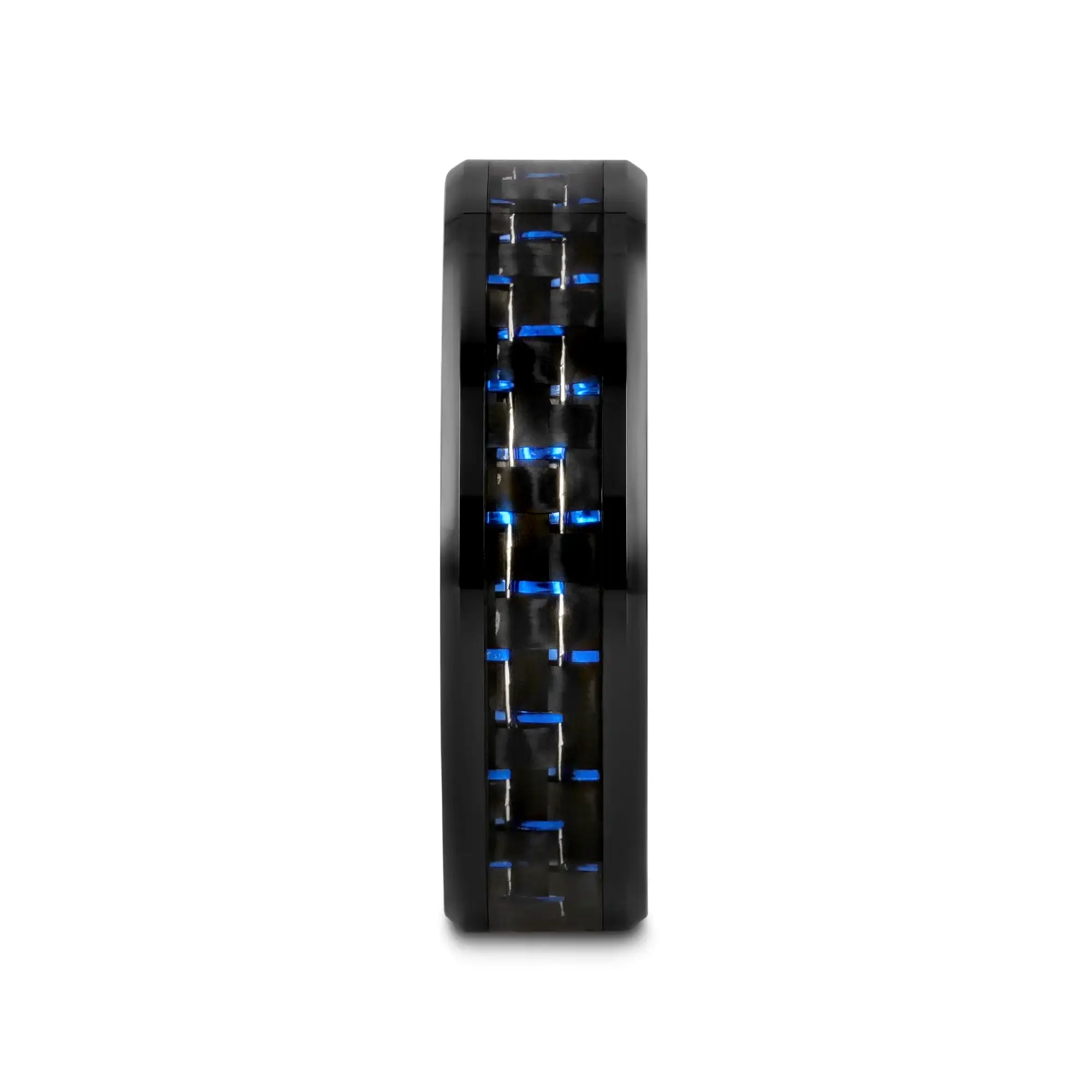 AVITUS Black Beveled Ceramic Ring with Blue & Black Carbon Fiber Inlay - 4mm - 10mm - Image 5