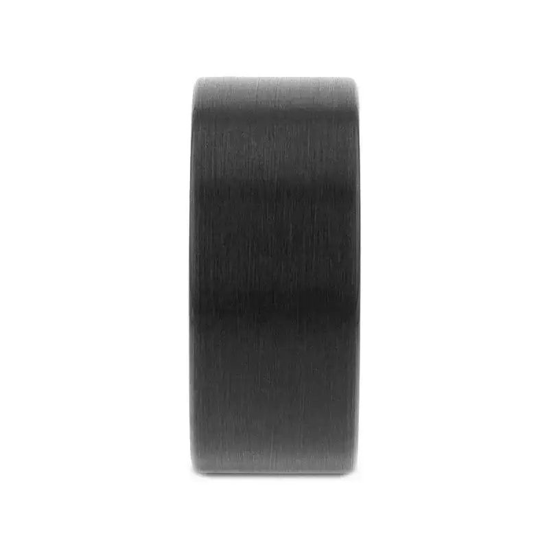 BALTIMORE Flat Black Tungsten Carbide Ring, Brushed Finish – 12mm - Image 2