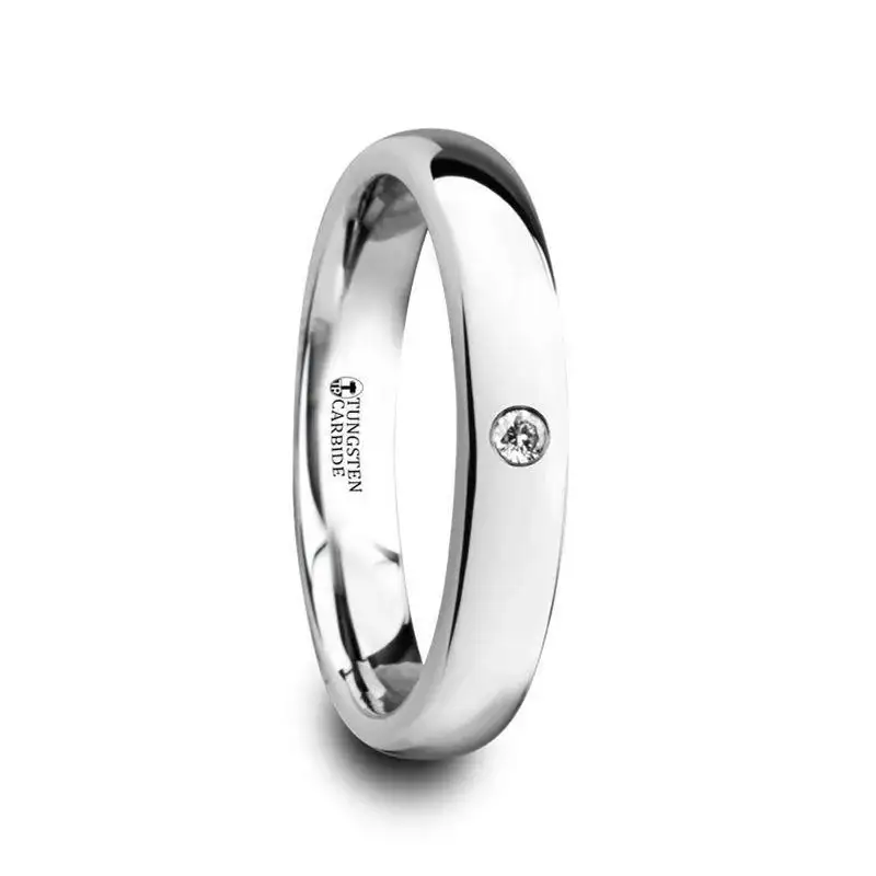 BERKSHIRE Domed Diamond Tungsten Ring with .06 ct Diamond – 6mm or 8mm - Image 3