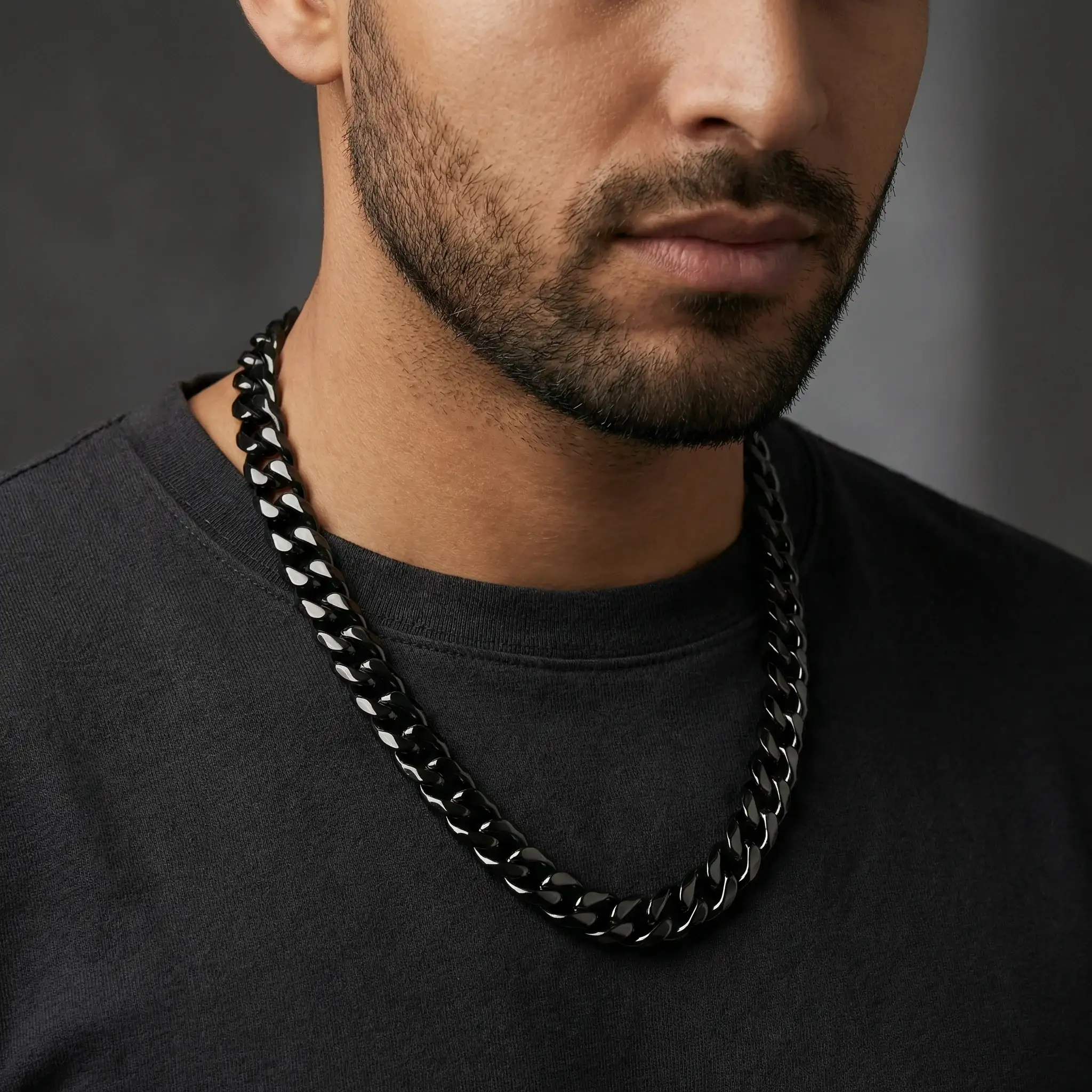 Black Stainless Steel 14mm Chain - 22 Inch - Image 2