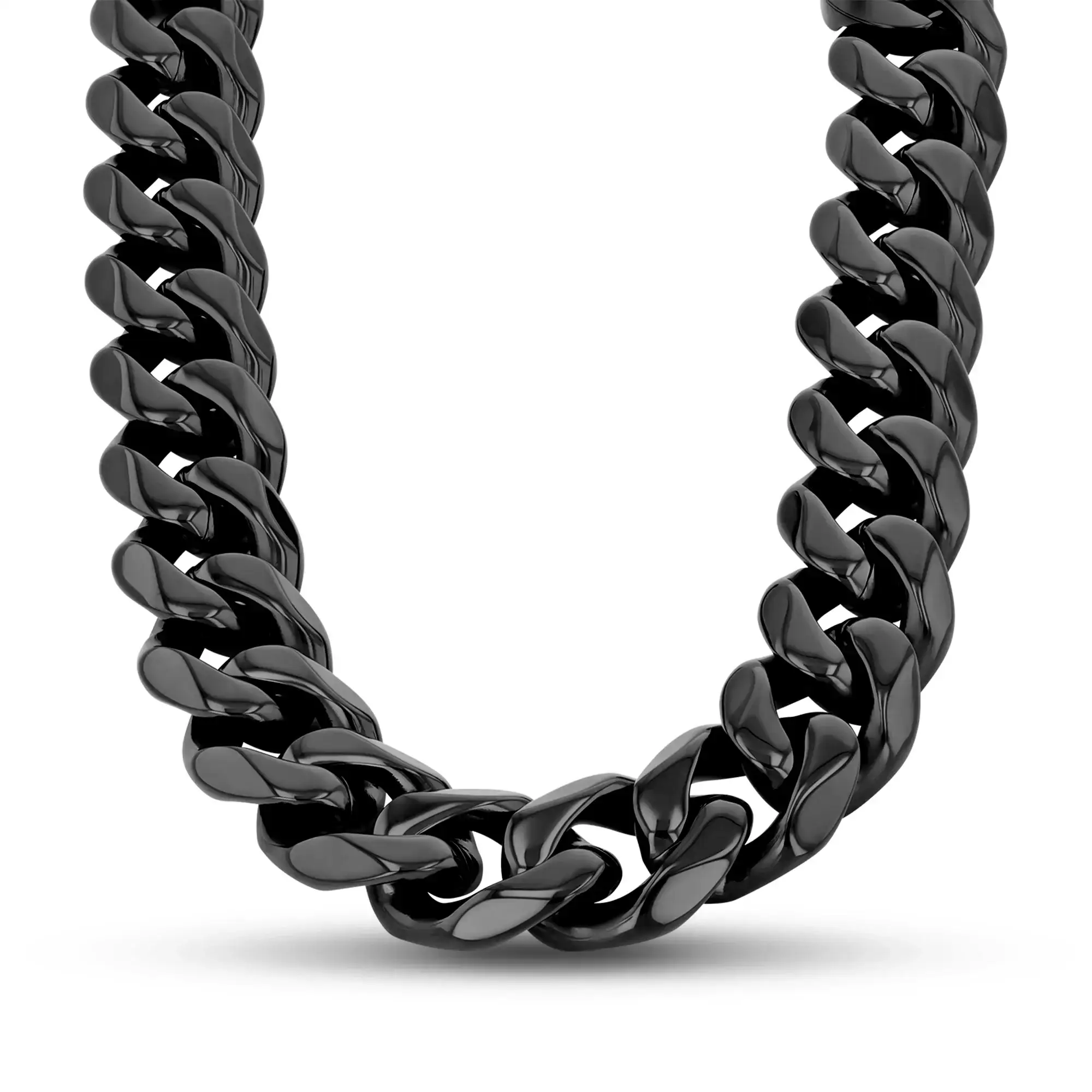 Black Stainless Steel 14mm Chain - 22 Inch - Image 3
