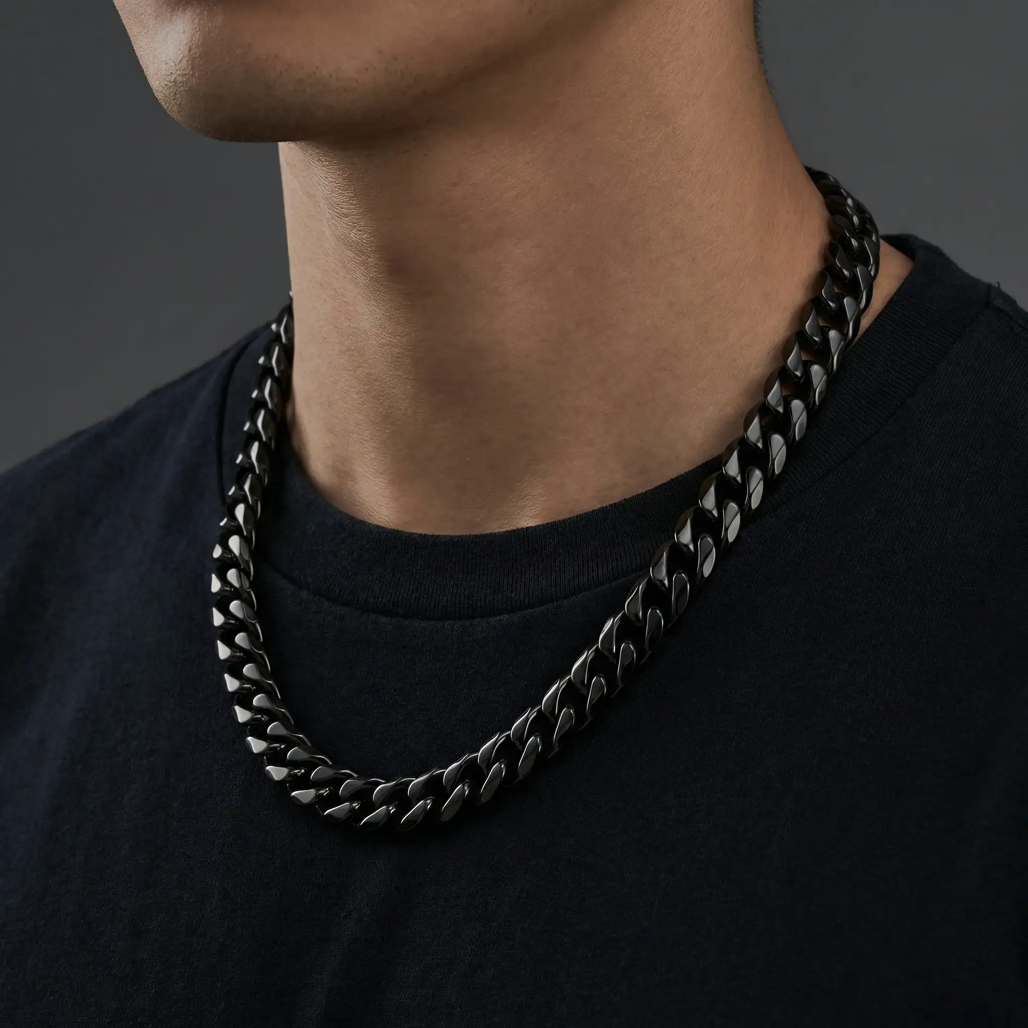 Black Stainless Steel 14mm Chain - 22 Inch - Image 6
