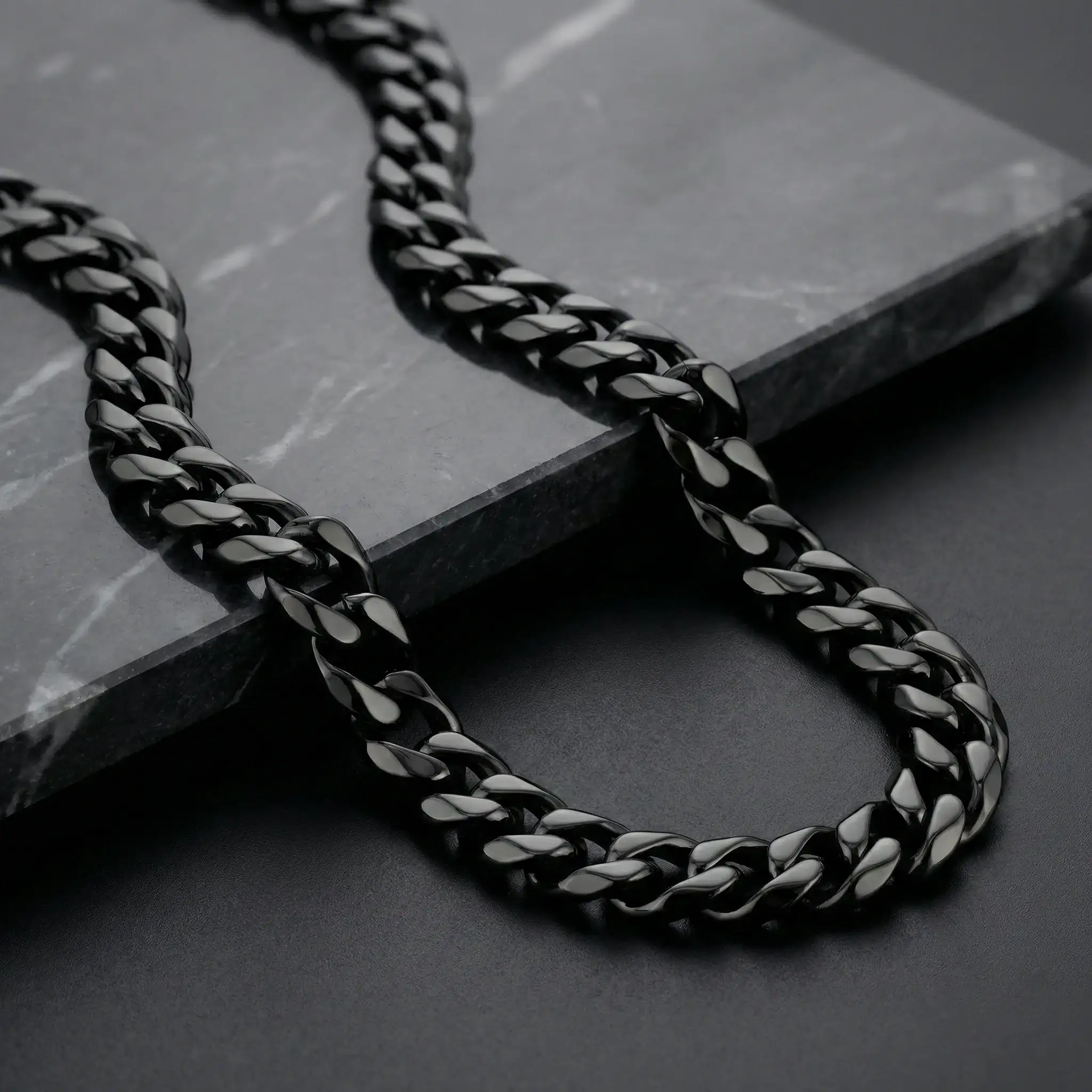 Black Stainless Steel 14mm Chain - 22 Inch - Image 7