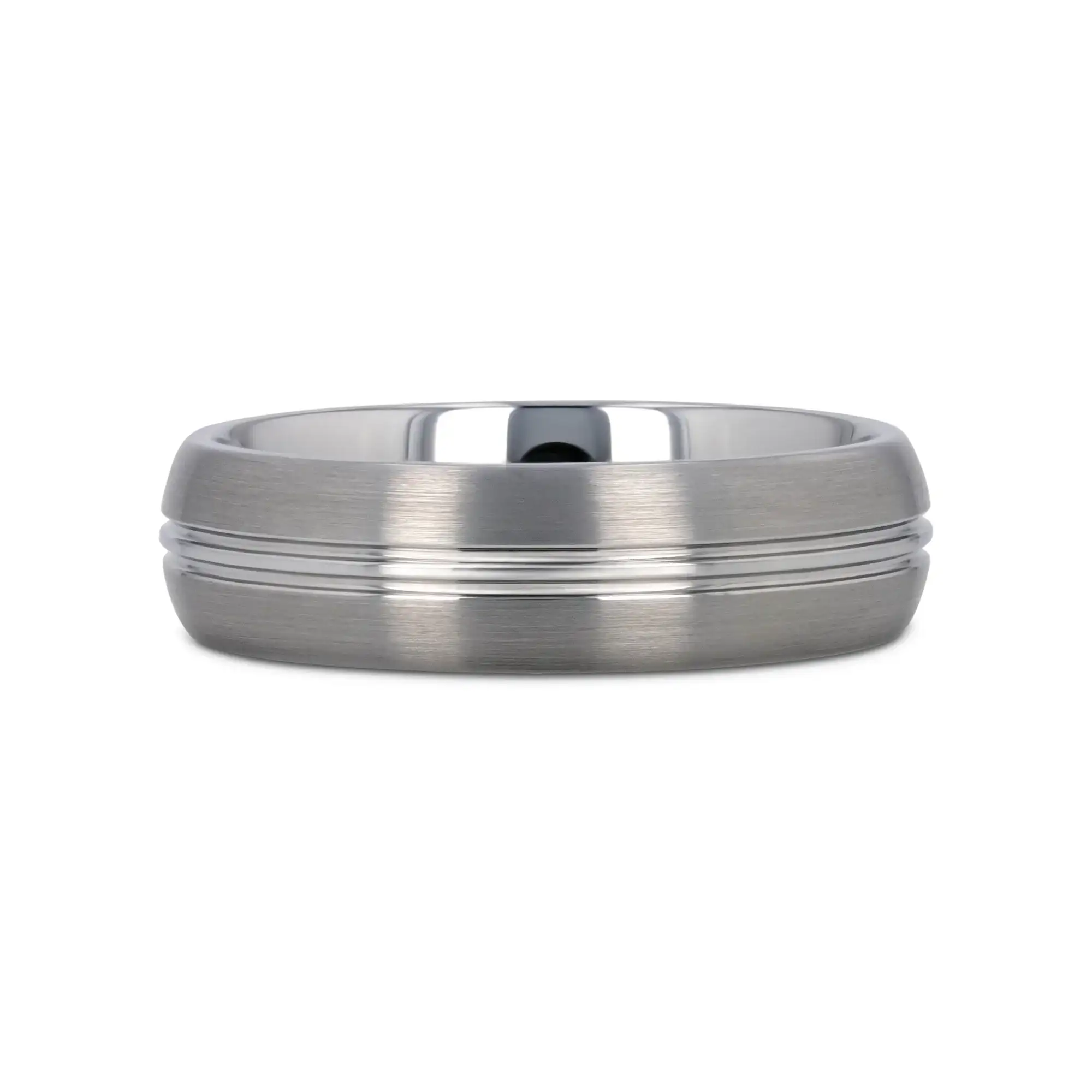 BOSS Tungsten Carbide Ring with Domed Center Groove and Brush Finish - 6mm & 8mm - Image 6