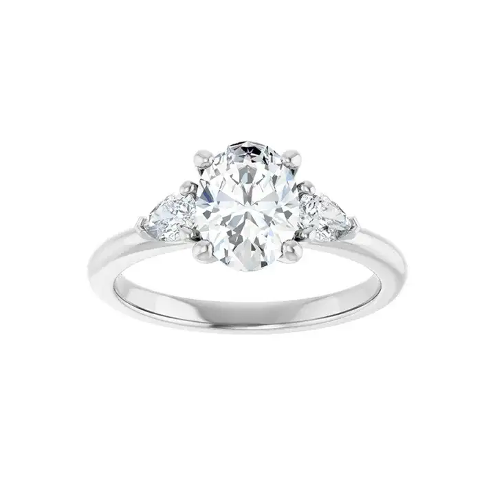 BUTTERCUP 14K White Gold Oval Lab Grown Diamond Engagement Ring - Image 3