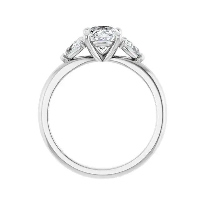 BUTTERCUP 14K White Gold Oval Lab Grown Diamond Engagement Ring - Image 4