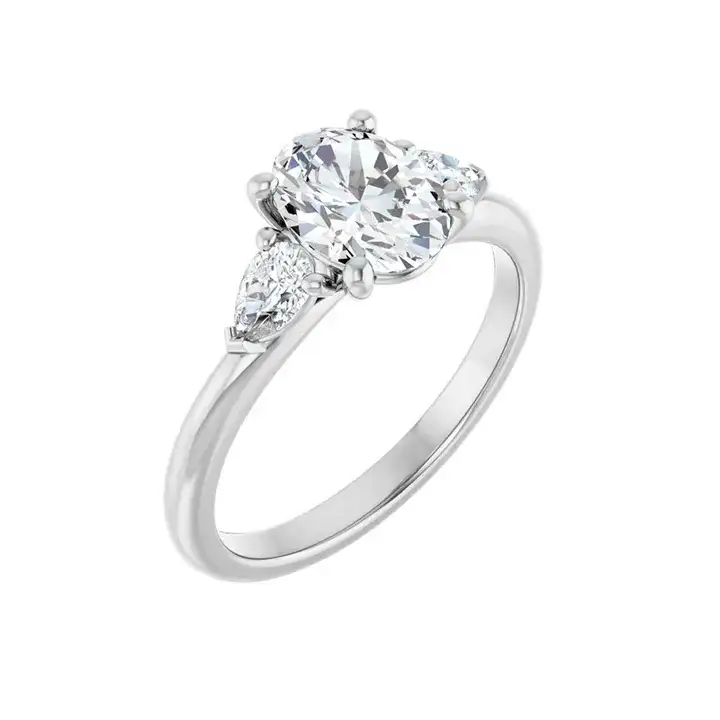 BUTTERCUP 18K White Gold Oval Lab Grown Diamond Engagement Ring