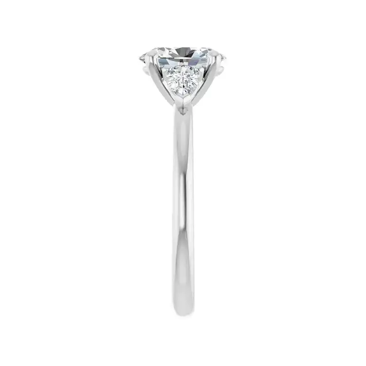 BUTTERCUP 18K White Gold Oval Lab Grown Diamond Engagement Ring - Image 2