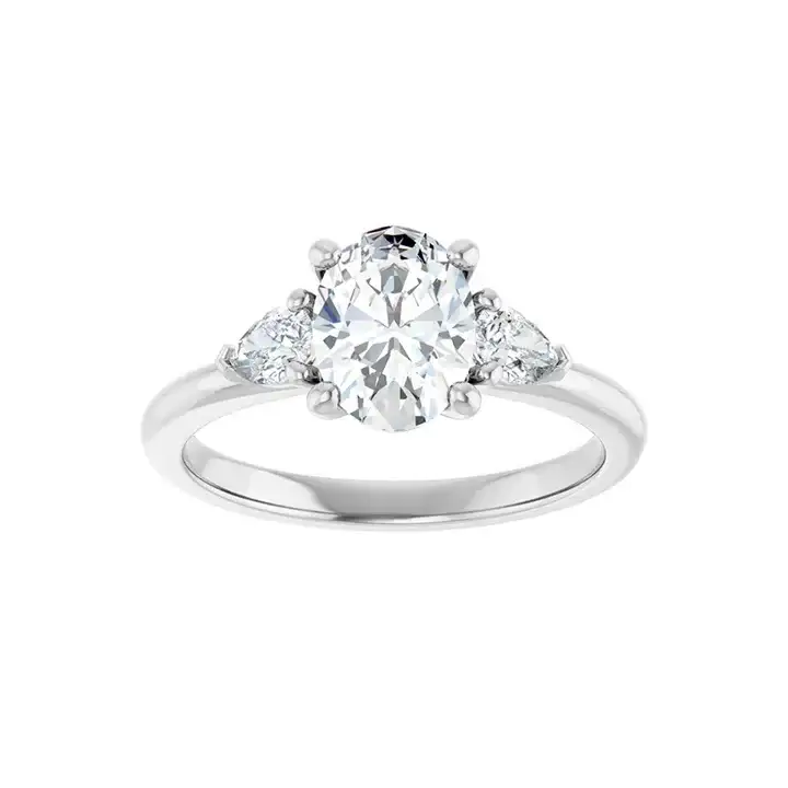 BUTTERCUP 18K White Gold Oval Lab Grown Diamond Engagement Ring - Image 3