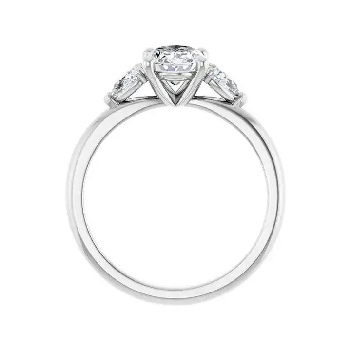 BUTTERCUP 18K White Gold Oval Lab Grown Diamond Engagement Ring - Image 4