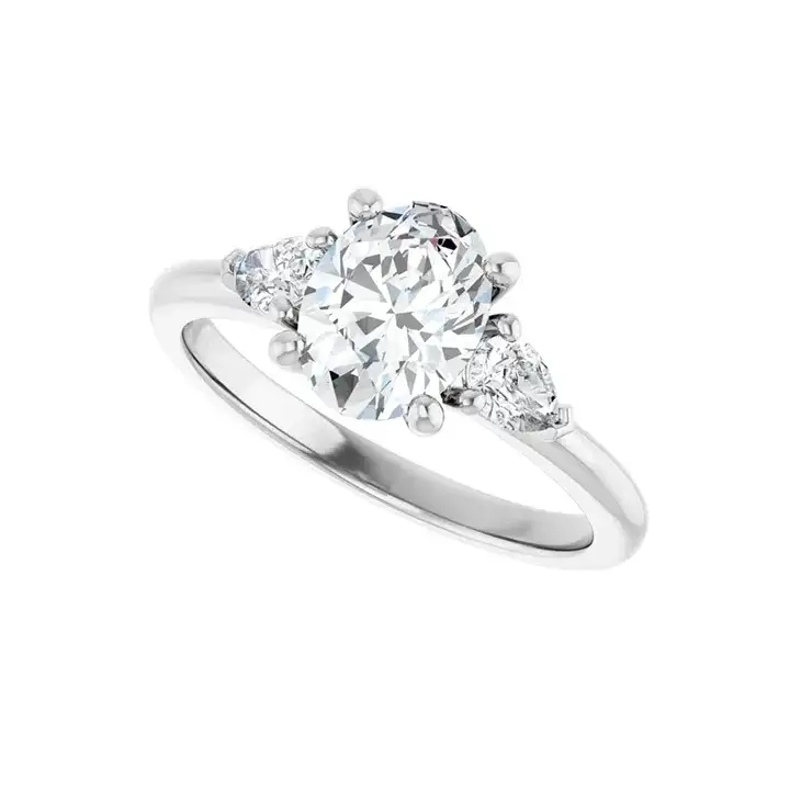 BUTTERCUP 18K White Gold Oval Lab Grown Diamond Engagement Ring - Image 5