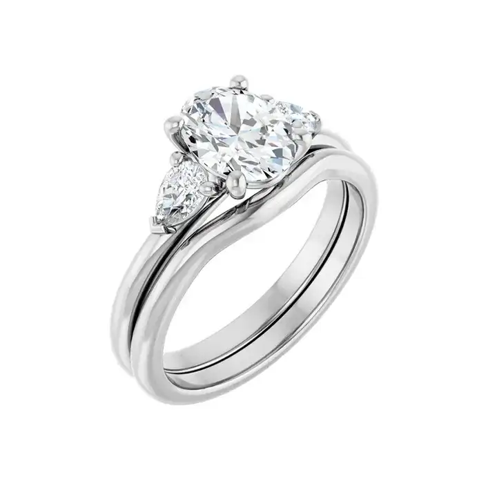 BUTTERCUP 18K White Gold Oval Lab Grown Diamond Engagement Ring - Image 6