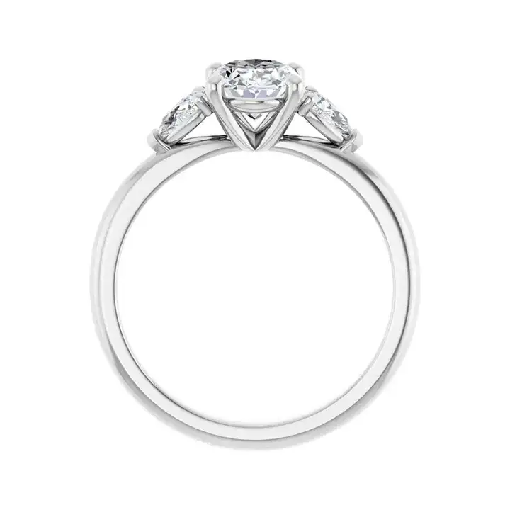 BUTTERCUP Platinum Oval Lab Grown Diamond Engagement Ring - Image 5