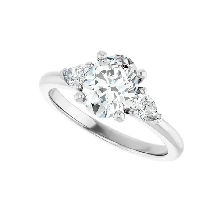 BUTTERCUP Platinum Oval Lab Grown Diamond Engagement Ring - Image 6
