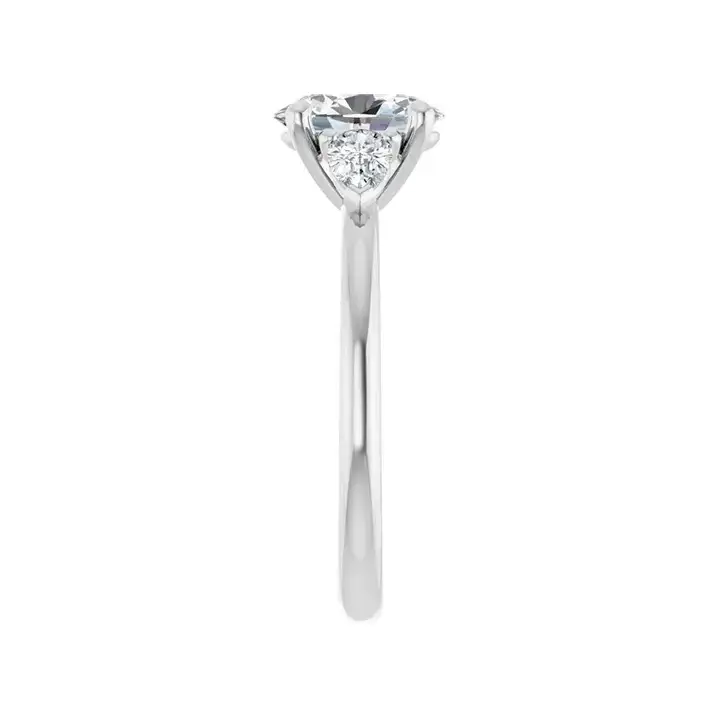 BUTTERCUP Silver Oval Lab Grown Diamond Engagement Ring - Image 2
