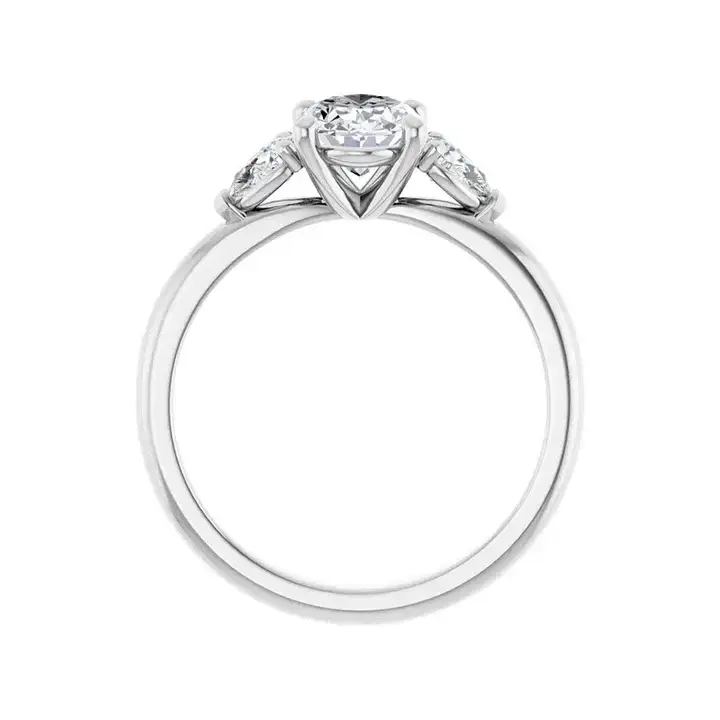 BUTTERCUP Silver Oval Lab Grown Diamond Engagement Ring - Image 4