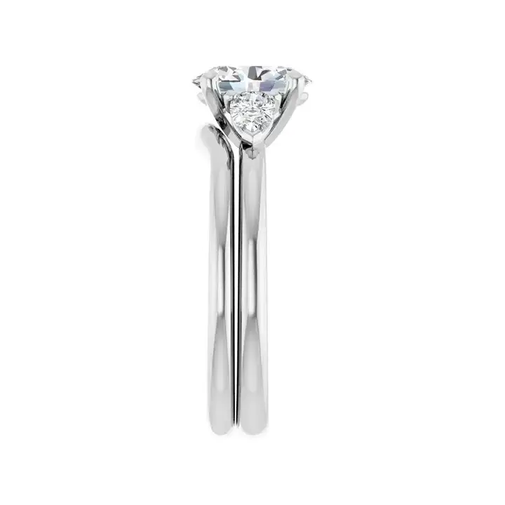 BUTTERCUP Silver Oval Lab Grown Diamond Engagement Ring - Image 7