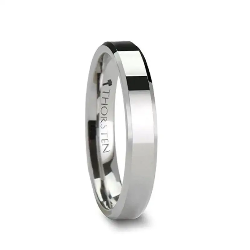 CALERA Cobalt Chrome Ring with Beveled Edges and Polished Finish (4mm–8mm) - Image 2