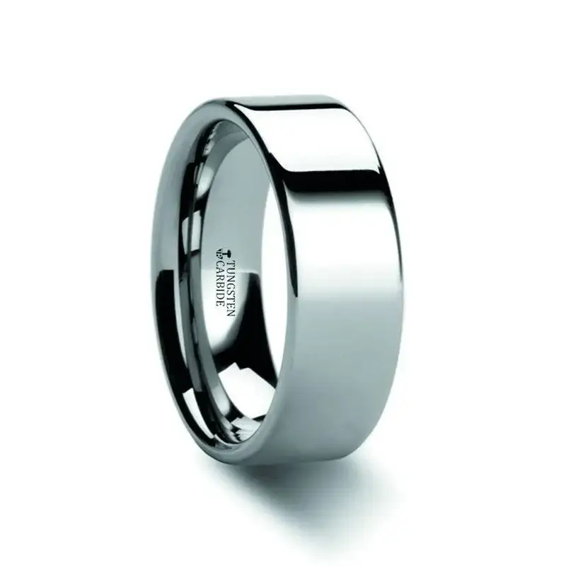 CHARLESTON Flat Polished Finish Tungsten Carbide Band - 12mm - Image 3