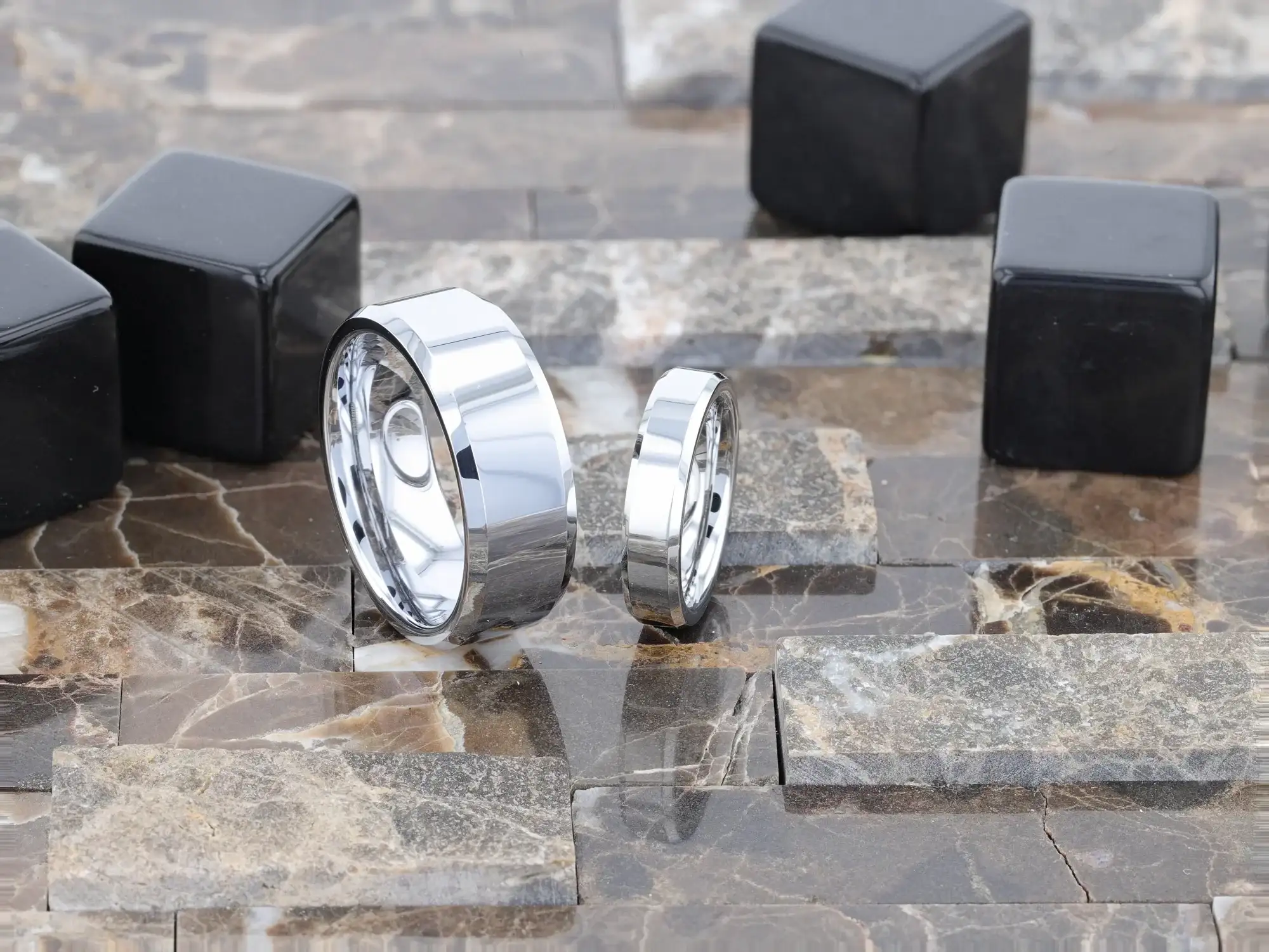 CORINTHIAN Beveled Tungsten Carbide Ring - 4mm - 12mm - Image 4