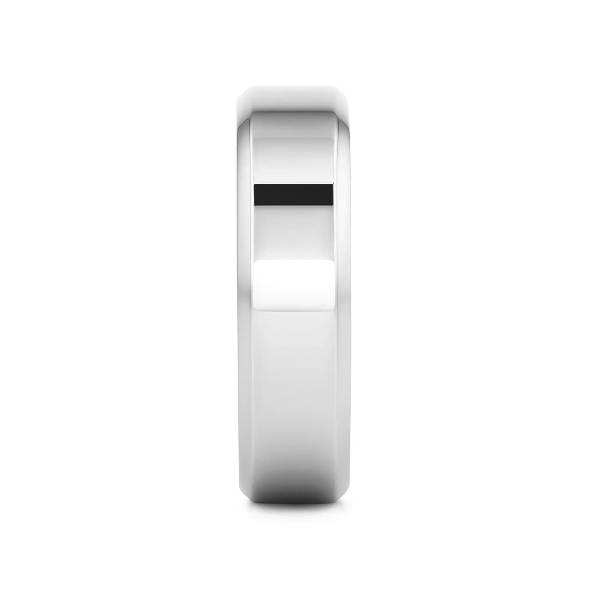 CORONAL Men’s Polished Finish Beveled Edges Titanium Wedding Ring with Raised Center - 6mm & 8mm - Image 6