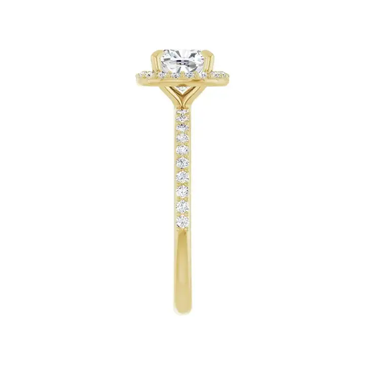 DAYSTAR 14K Yellow Gold Halo Cushion Lab Grown Diamond Engagement Ring - Image 2